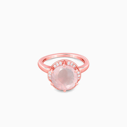 Rose Gold Bloom Rose Quartz Ring