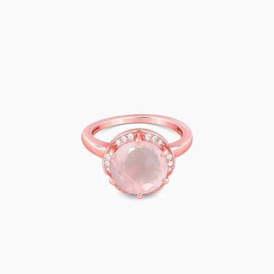Rose Gold Bloom Rose Quartz Ring