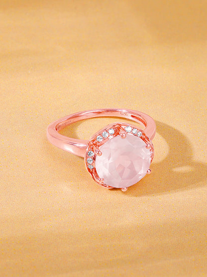 Rose Gold Bloom Rose Quartz Ring
