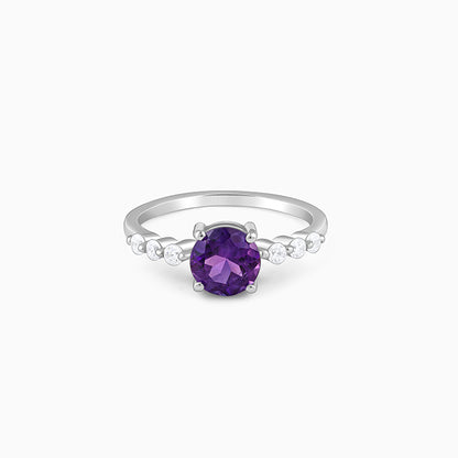 Silver Amethyst Spark Ring