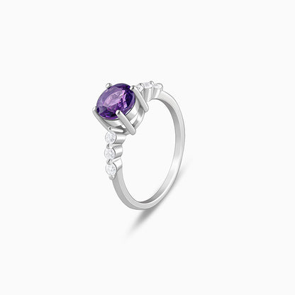 Silver Amethyst Spark Ring