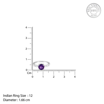 Silver Amethyst Spark Ring