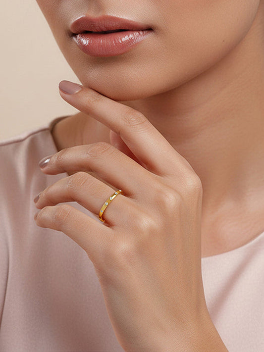 Golden Flush Setting Ring