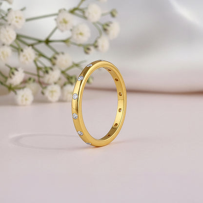 Golden Flush Setting Ring