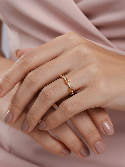 Golden Sunlit Petals Ring