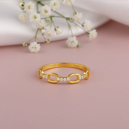 Golden Sunlit Petals Ring