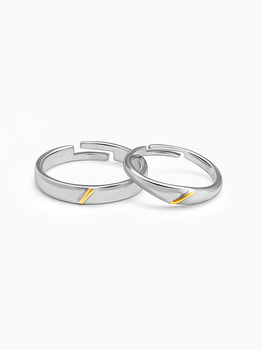 Silver Meant to Be Couple Rings
