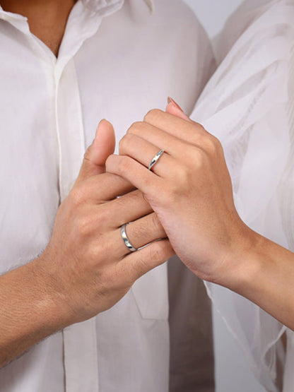 Silver Meant to Be Couple Rings