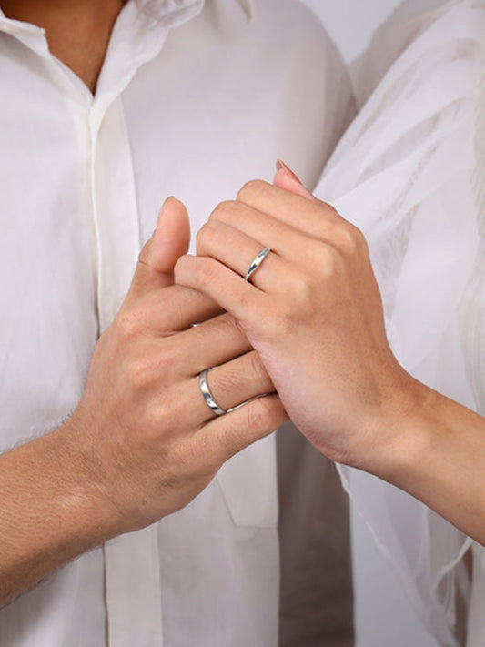 Silver Meant to Be Couple Rings