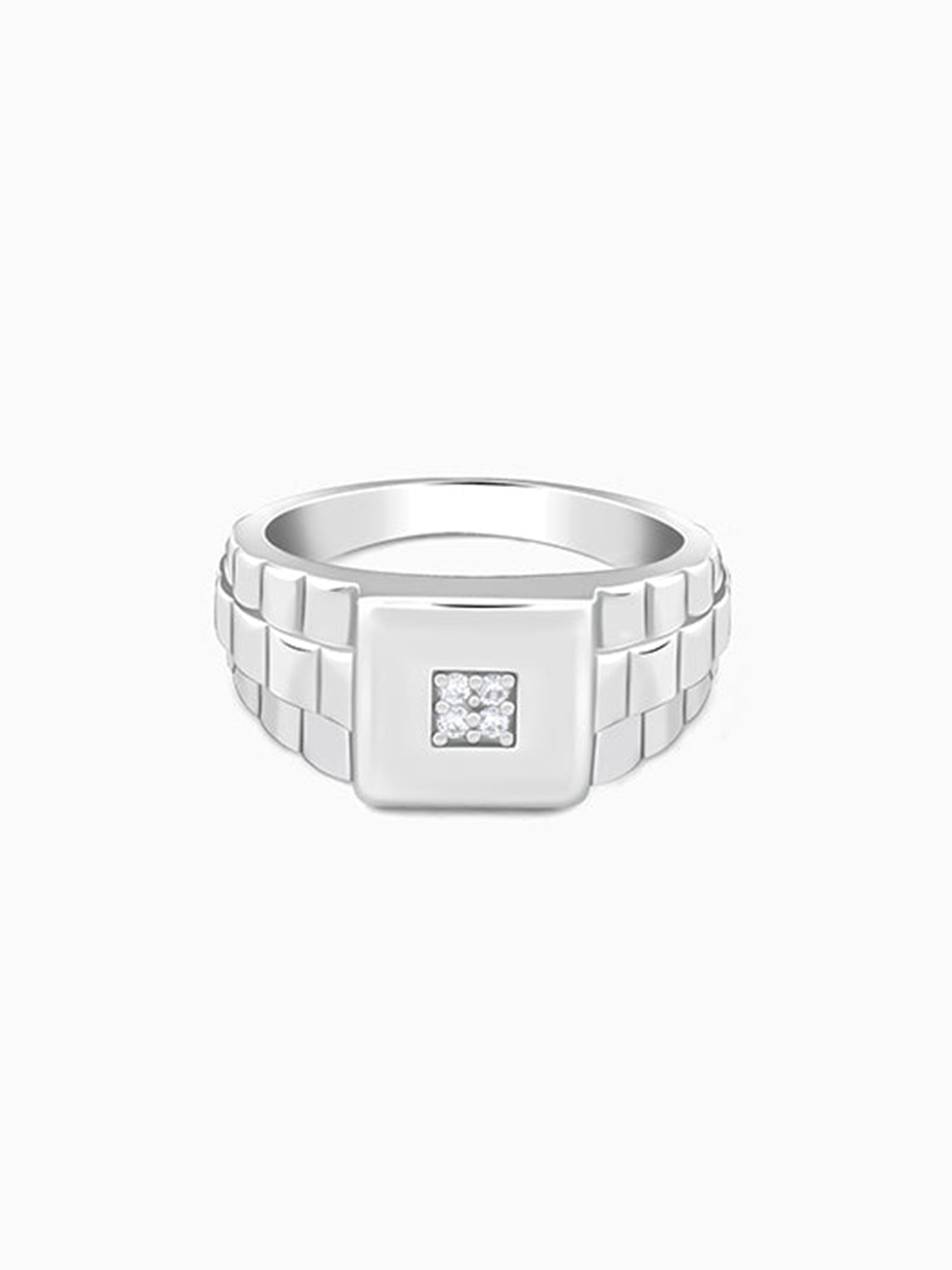 Silver Titan Square Ring For Him