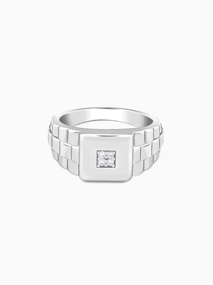 Silver Titan Square Ring For Him
