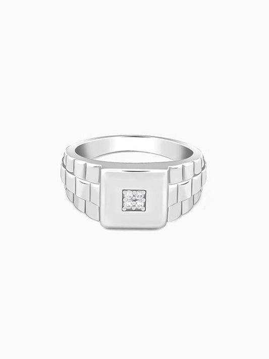 Silver Titan Square Ring For Him