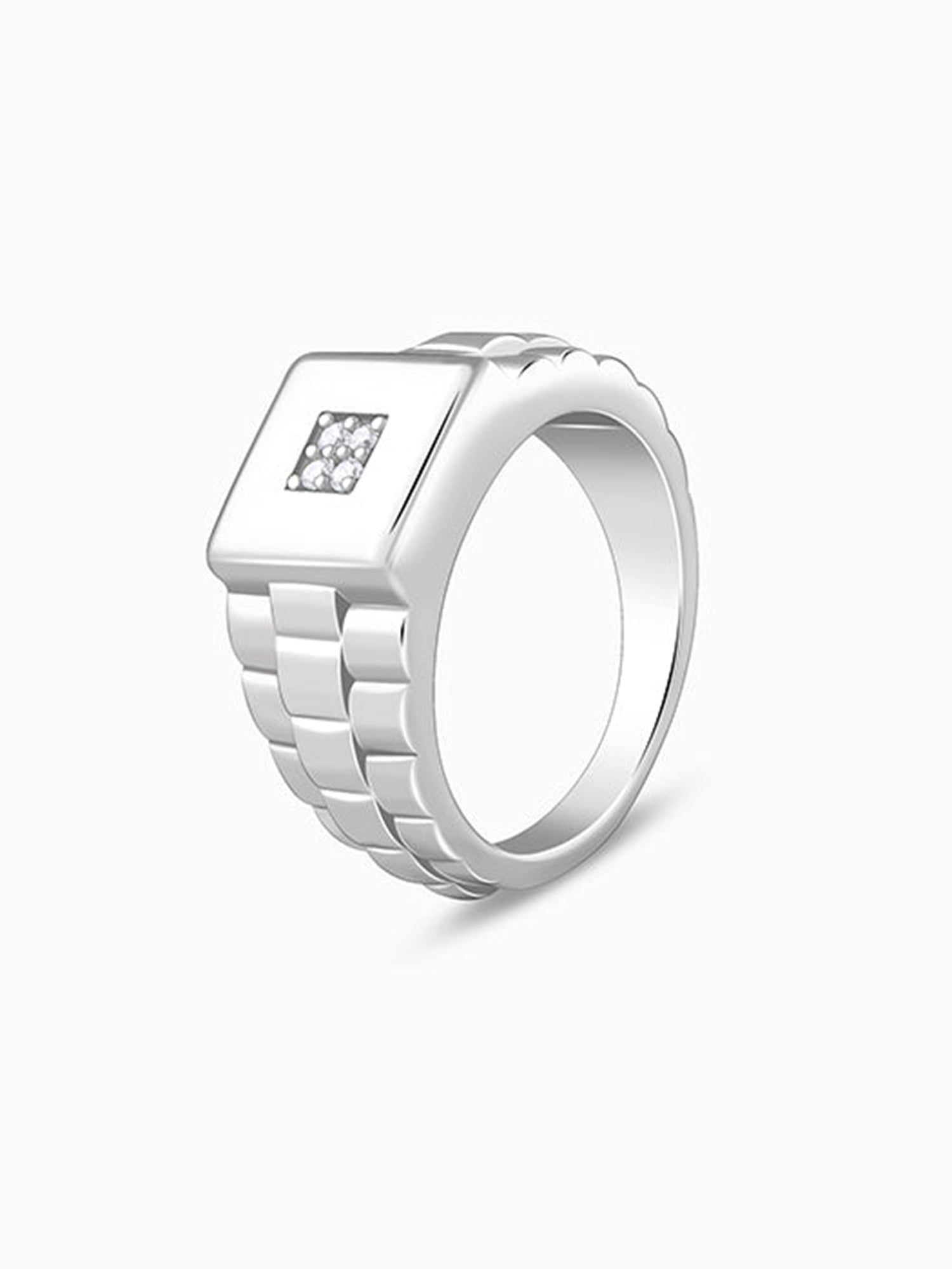 Silver Titan Square Ring For Him
