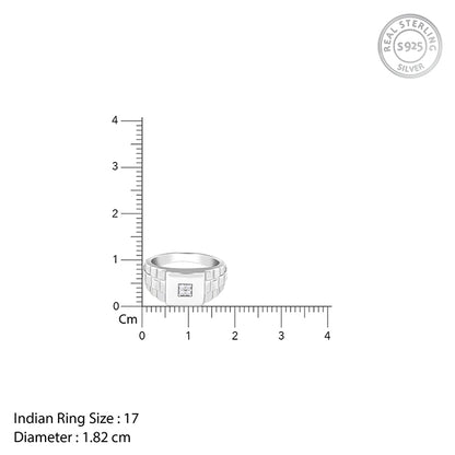 Silver Titan Square Ring For Him