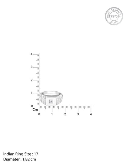 Silver Titan Square Ring For Him
