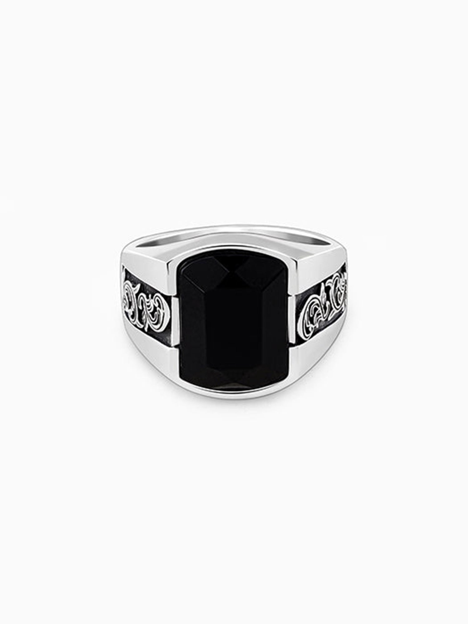 Oxidised Silver Bold Black Ring For Him
