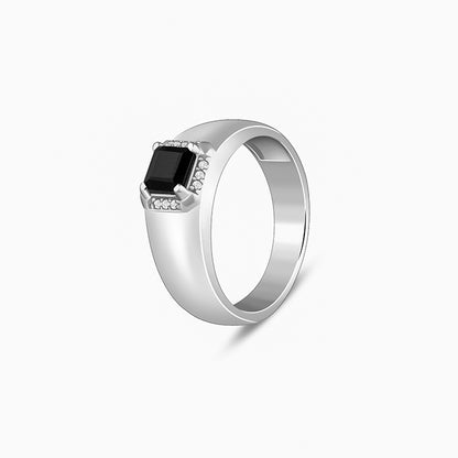 Silver Asphalt Ring For Him
