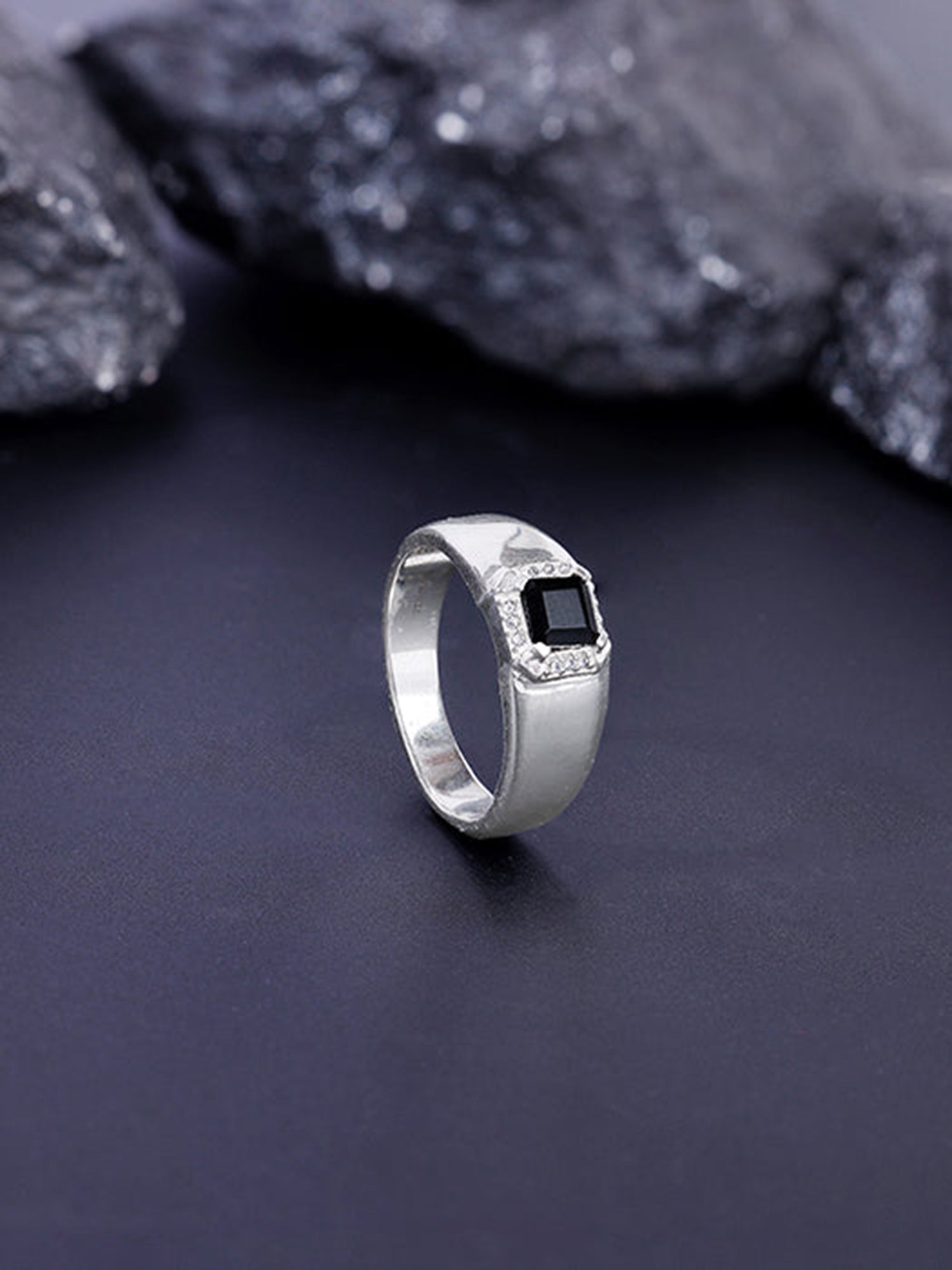 Silver Asphalt Ring For Him
