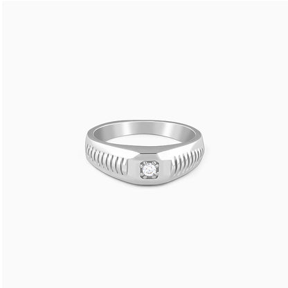 Silver Zirconia Shadow Ring For Him