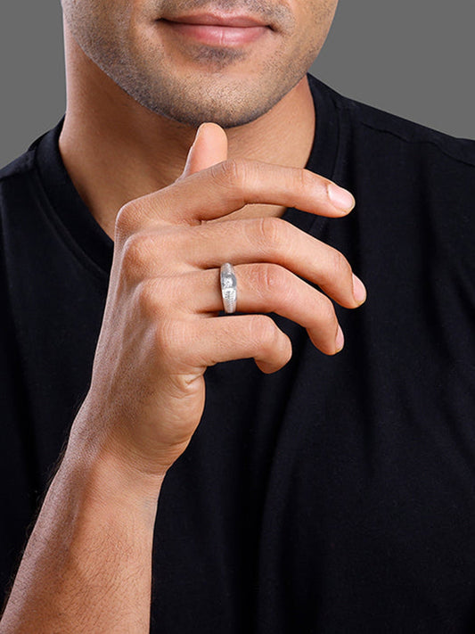 Silver Zirconia Shadow Ring For Him