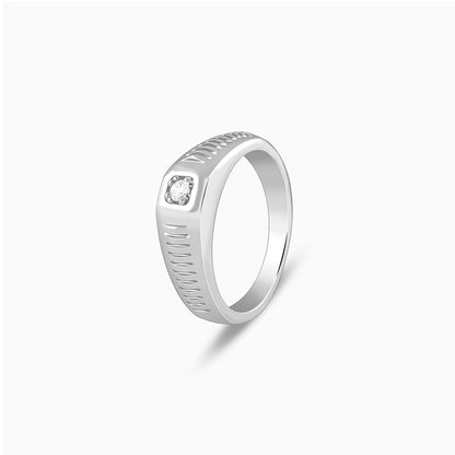 Silver Zirconia Shadow Ring For Him