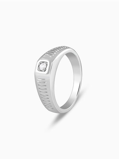 Silver Zirconia Shadow Ring For Him