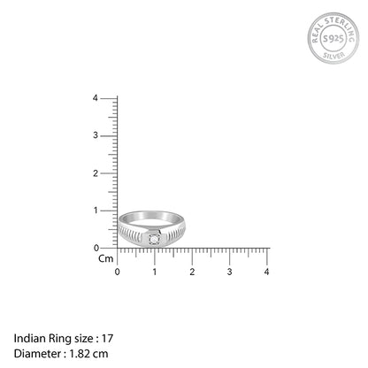 Silver Zirconia Shadow Ring For Him