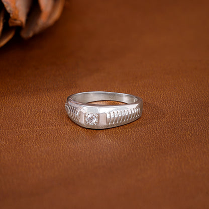 Silver Zirconia Shadow Ring For Him