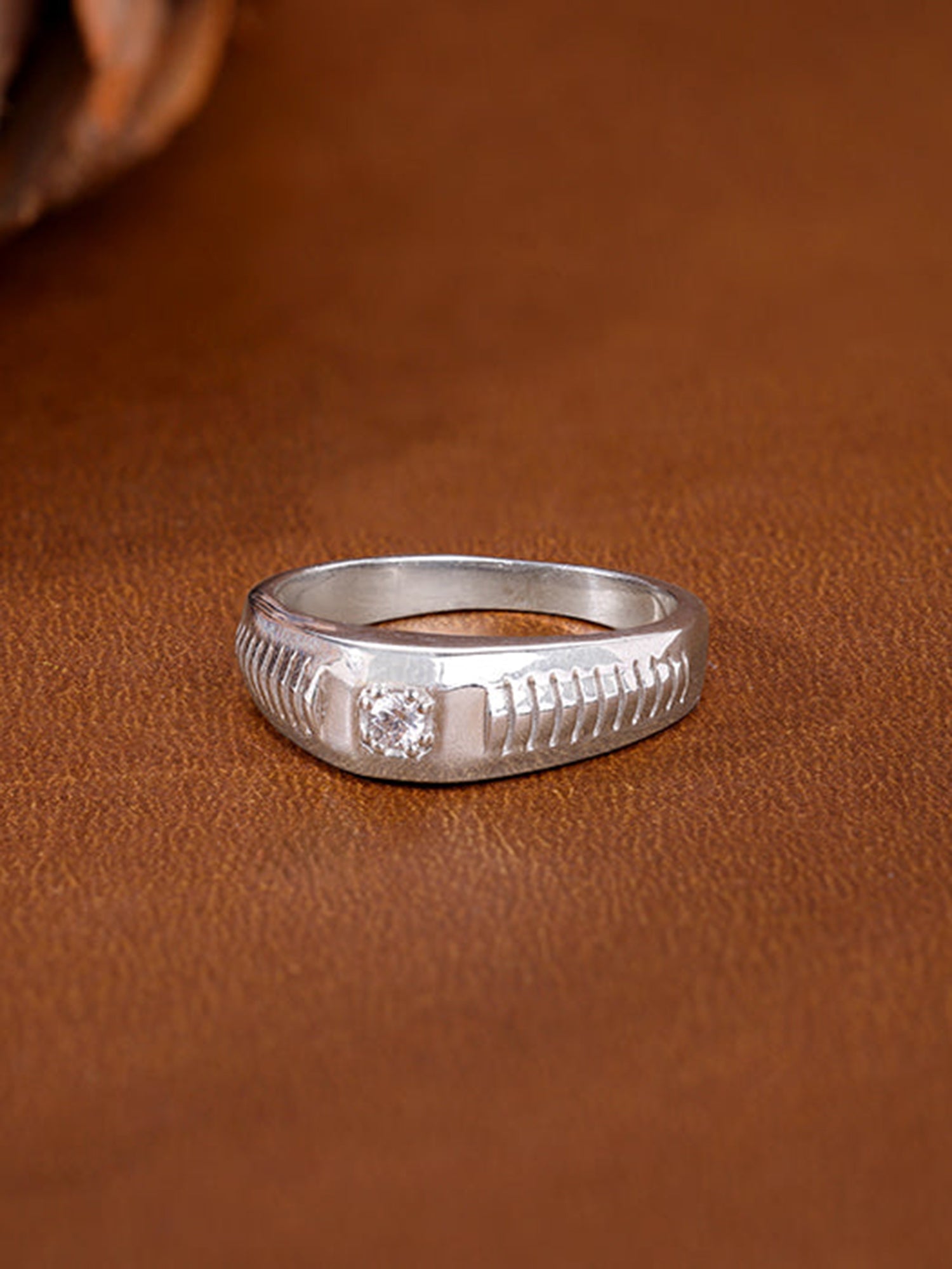 Silver Zirconia Shadow Ring For Him
