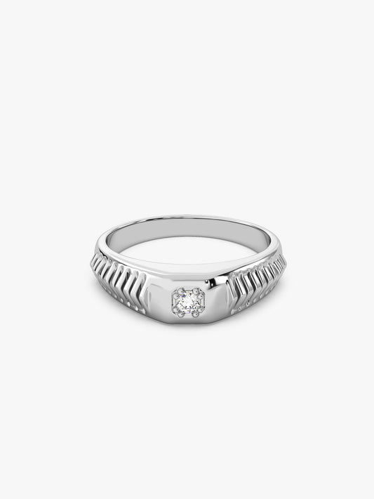 Silver Zirconia Shadow Ring For Him