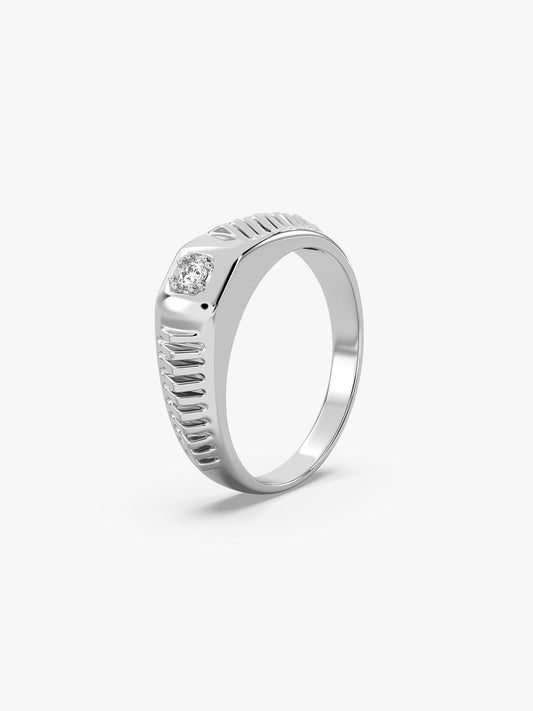 Silver Zirconia Shadow Ring For Him