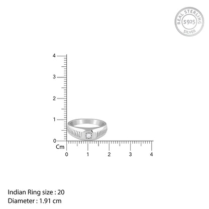 Silver Zirconia Shadow Ring For Him