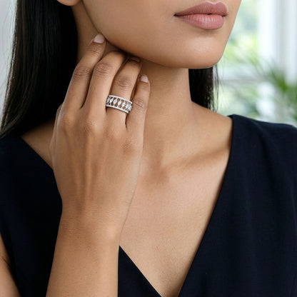 Silver Uptown Funk Ring