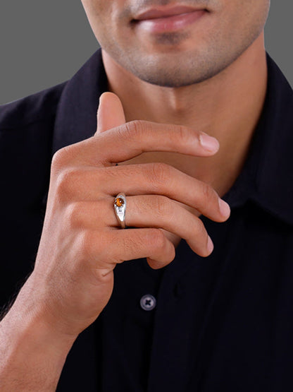 Silver Tiger Eye Ring For Him