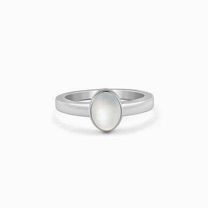 Silver Oval Moonstone Ring For Him