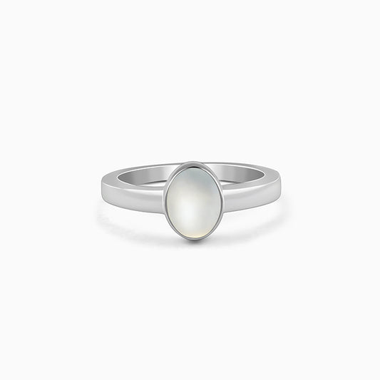 Silver Oval Moonstone Ring For Him