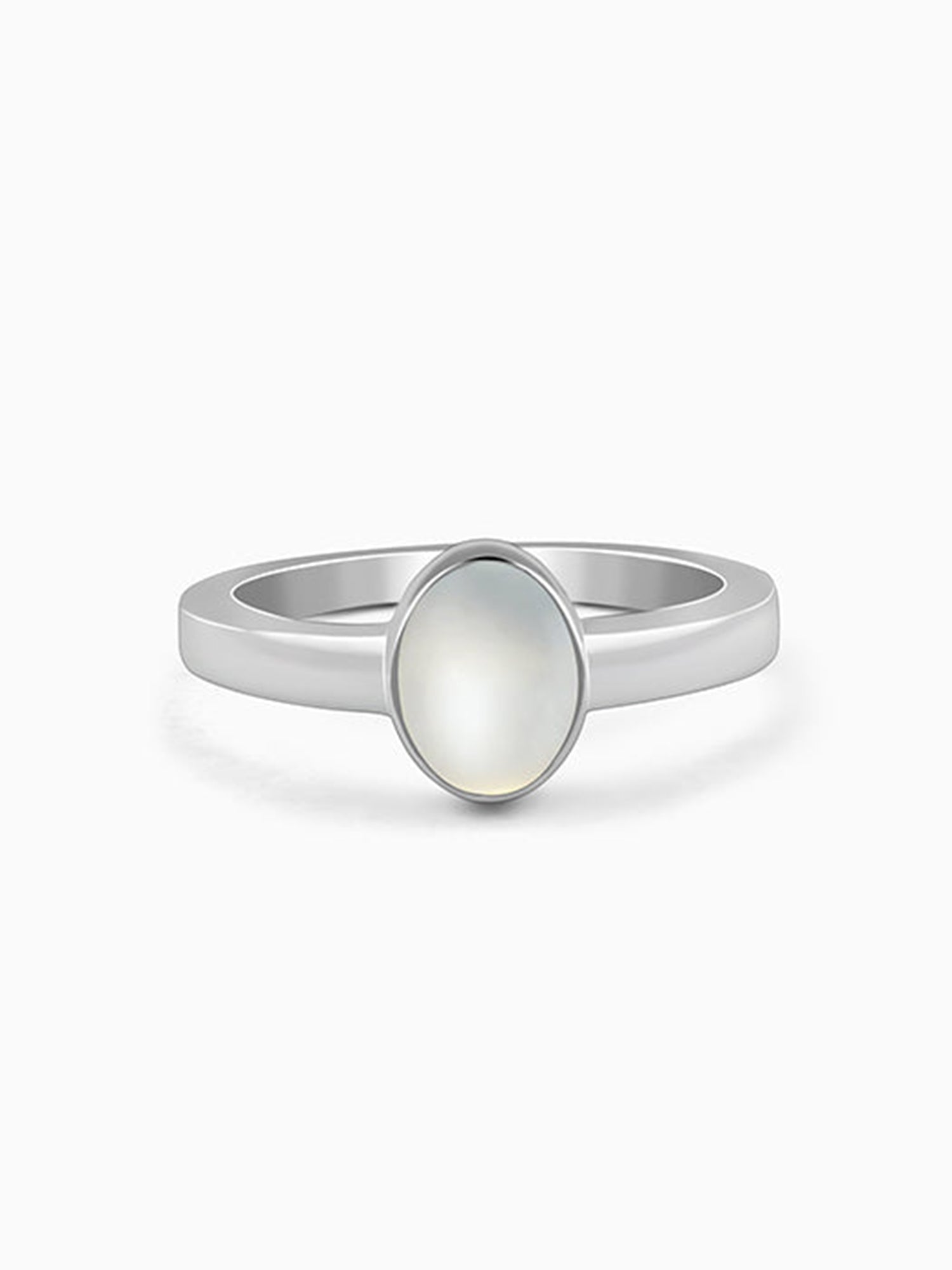 Silver Oval Moonstone Ring For Him