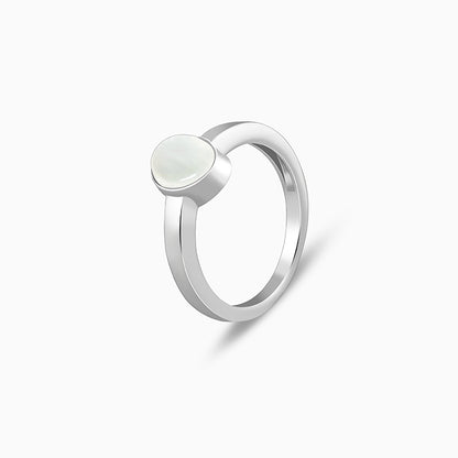 Silver Oval Moonstone Ring For Him