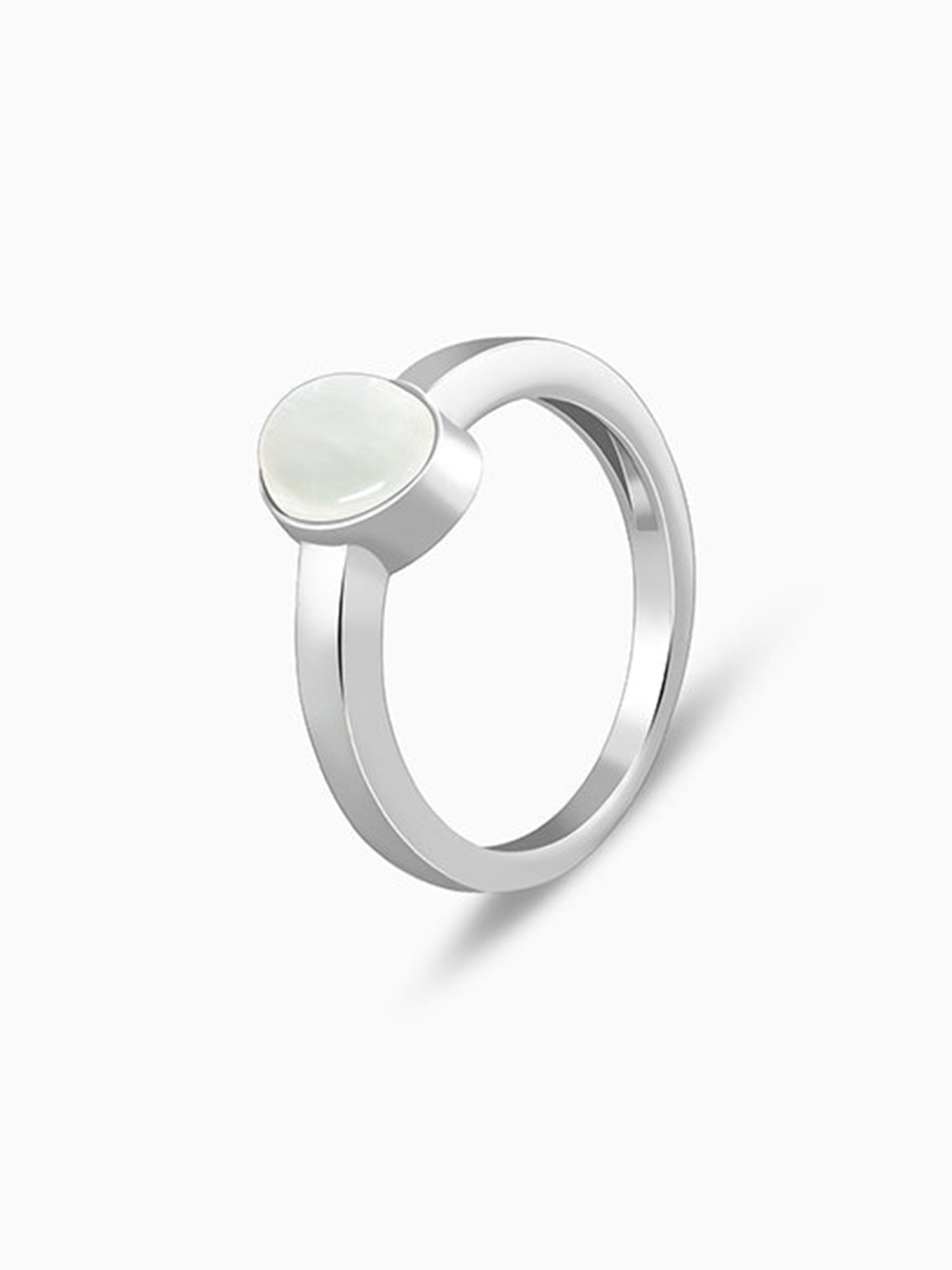 Silver Oval Moonstone Ring For Him