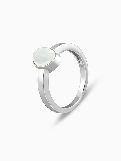 Silver Oval Moonstone Ring For Him