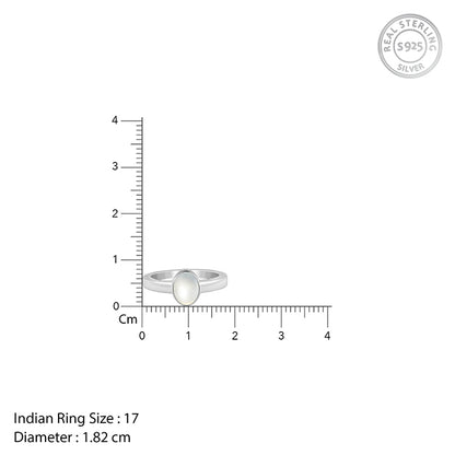 Silver Oval Moonstone Ring For Him