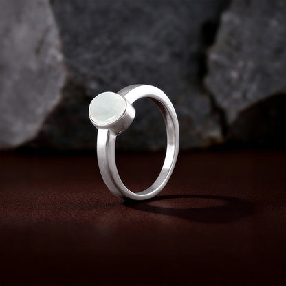 Silver Oval Moonstone Ring For Him