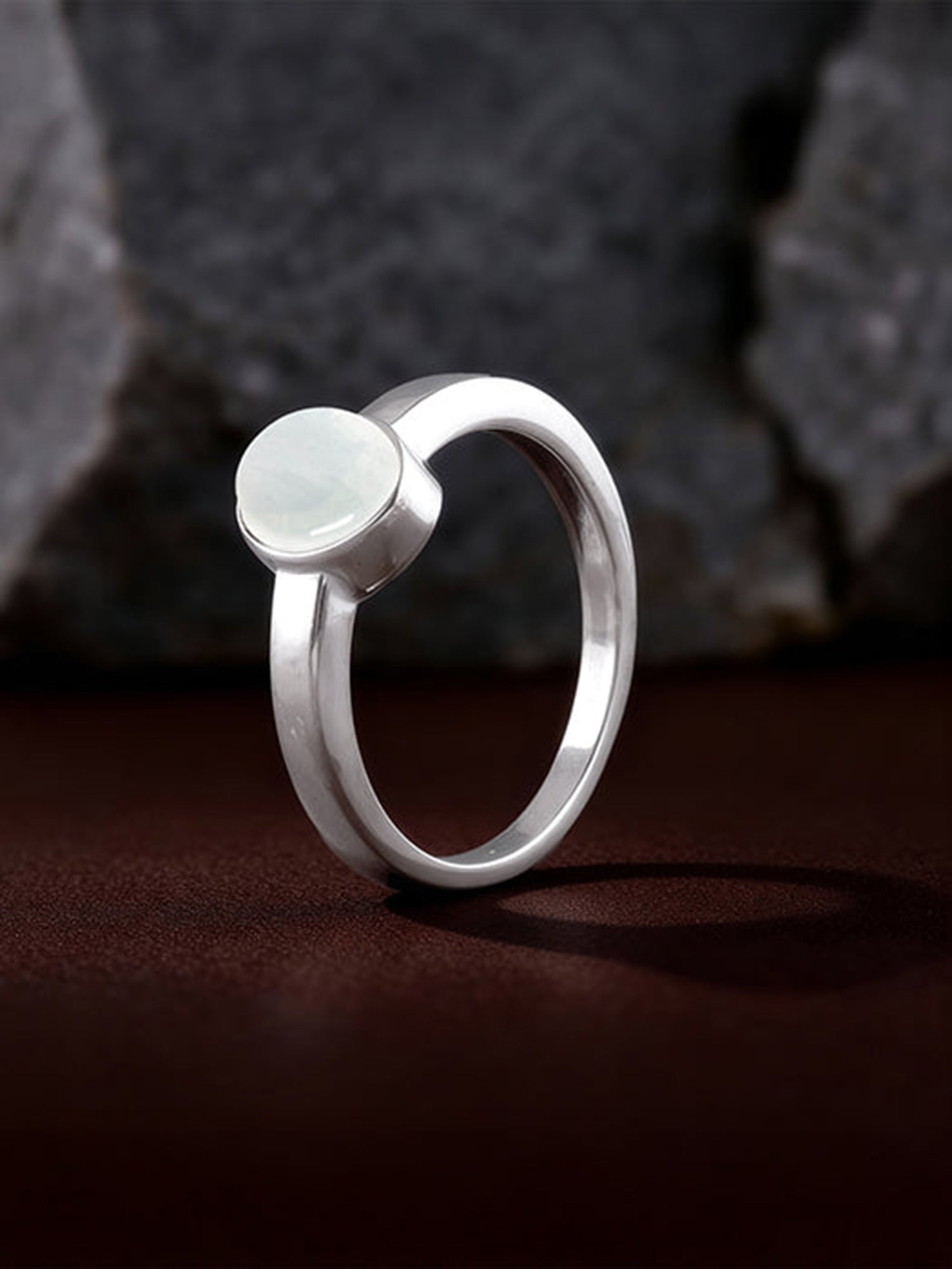 Silver Oval Moonstone Ring For Him