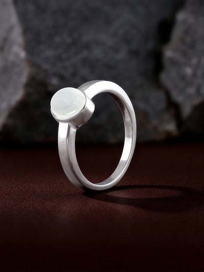 Silver Oval Moonstone Ring For Him