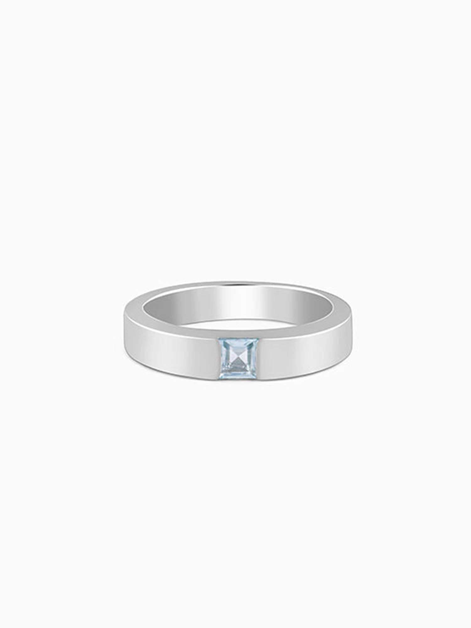 Silver Minimal Topaz Ring For Him