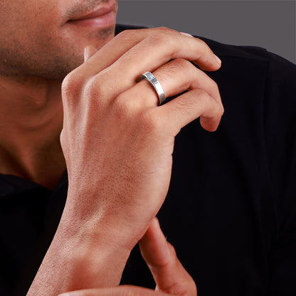 Silver Minimal Topaz Ring For Him