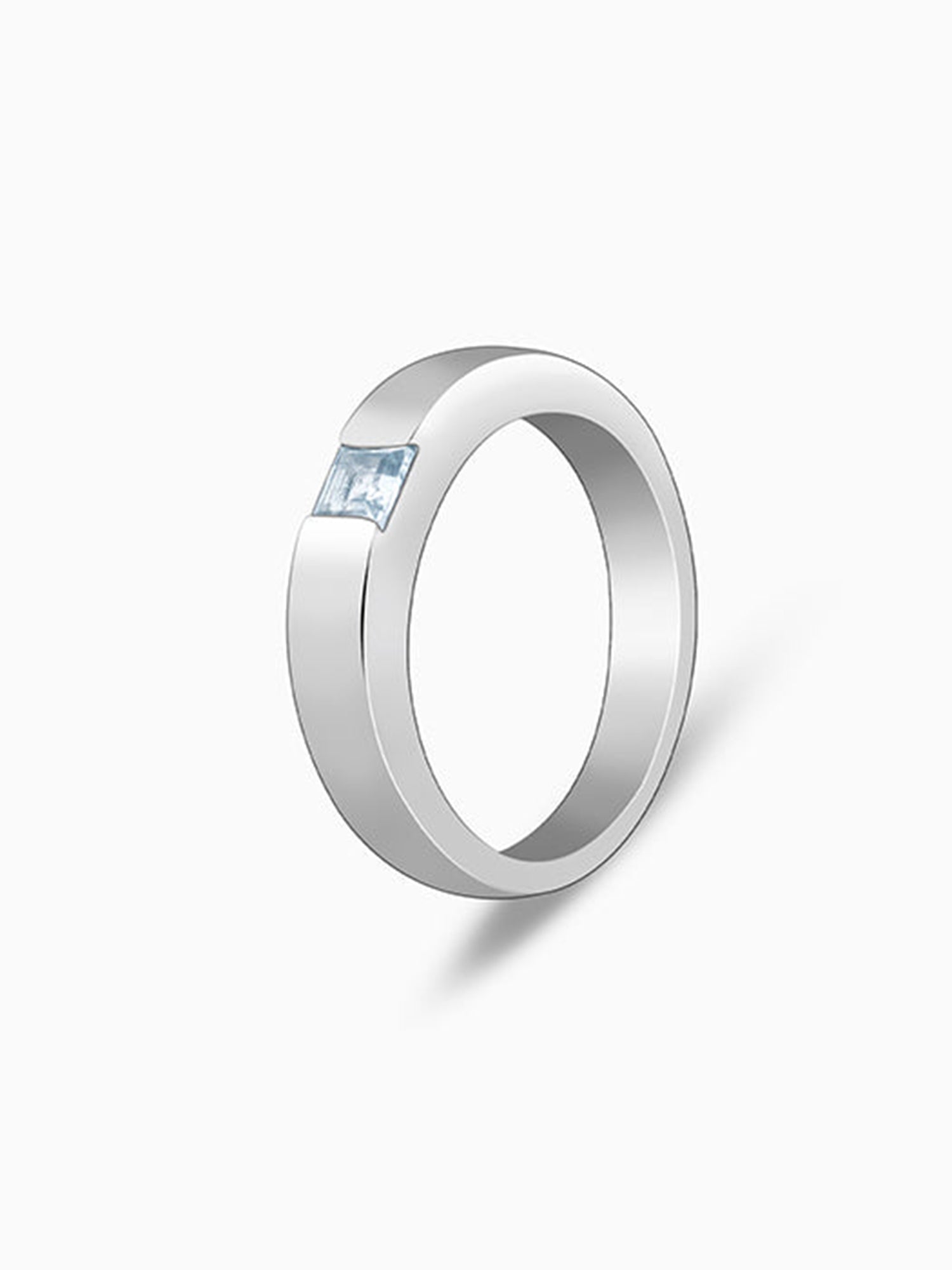 Silver Minimal Topaz Ring For Him