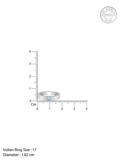 Silver Minimal Topaz Ring For Him