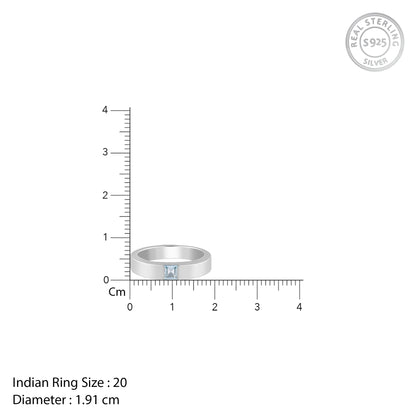 Silver Minimal Topaz Ring For Him