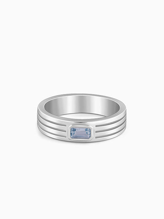 Silver Topaz Crown Ring For Him